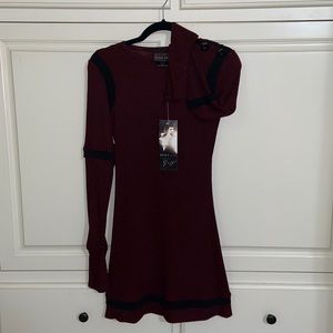 Maroon Heavy Red long sleeve sweater dress
